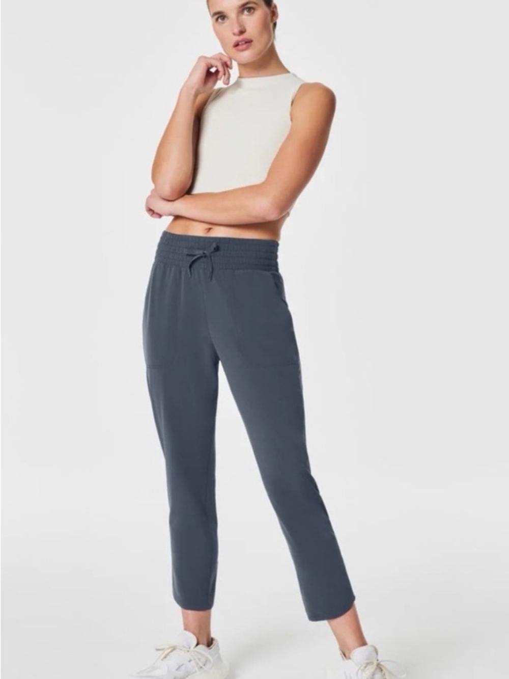 New SPANX Casual Fridays Tapered Pant in Dark Storm - L